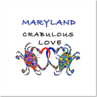 Maryland, Crab Lover, Crabulous Love, Hearts Posters and Art